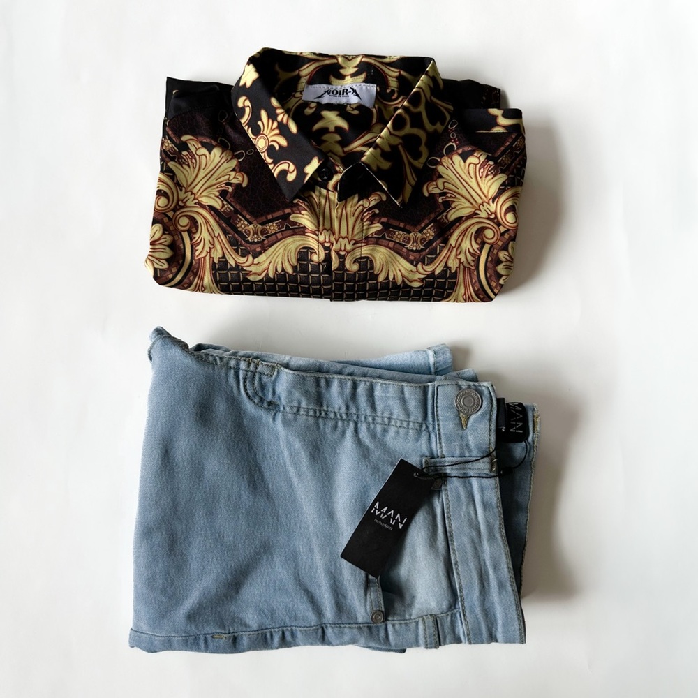 BoohooMAN Skinny Stretch Jeans(30) + NOIR long-sleeve shirt(M)| Completed Outfit